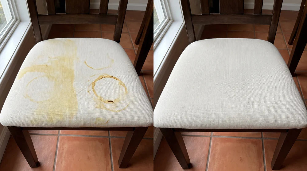Antes y después SrFirulais — manchas amarillas