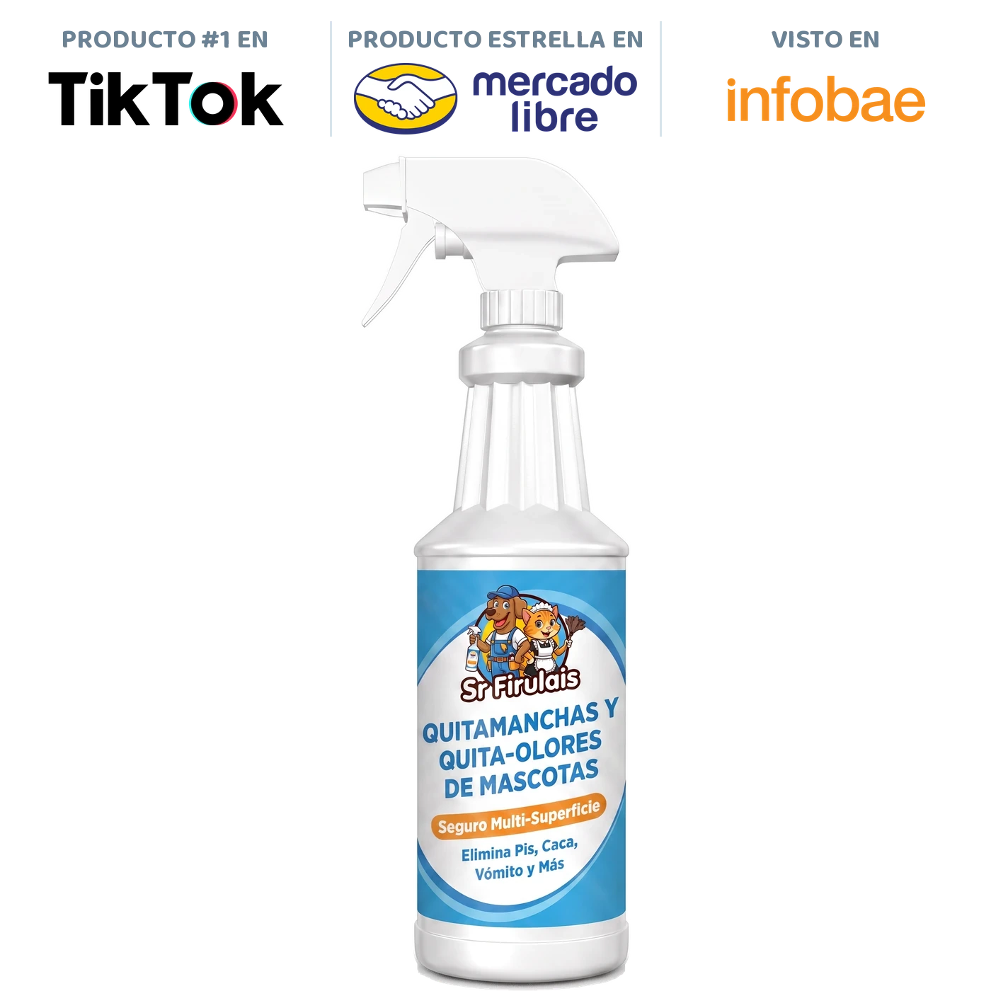 SrFirulais quitamanchas y quita-olores para mascotas 475 ml